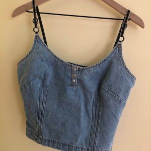 Denim crop top size 8